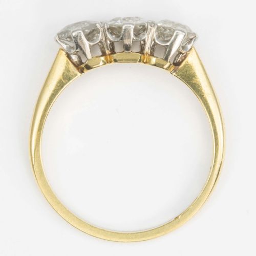 EDWARDIAN 18CT GOLD 1 CARAT 3 STONE DIAMOND RING - ADDITIONAL PHOTO 3
