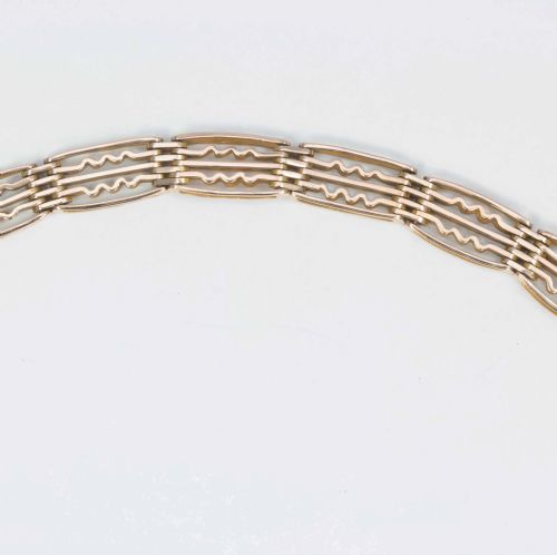 VINTAGE 9CT ROSE GOLD 5 BAR FANCY GATE BRACELET WITH HEART PADLOCK - ADDITIONAL PHOTO 4