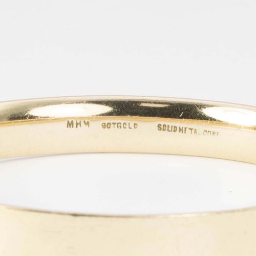 VINTAGE 9CT GOLD ON METAL CORE FLORAL ENGRAVED BANGLE - ADDITIONAL PHOTO 4