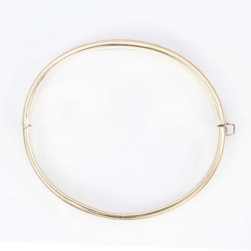 VINTAGE 9CT GOLD FLORAL ENGRAVED BANGLE - ADDITIONAL PHOTO 4