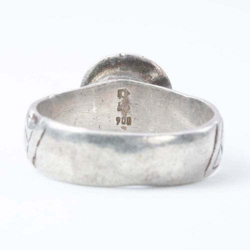 ANTIQUE 17TH18TH CENTURY SILVER FLORAL CROSS RING - ADDITIONAL PHOTO 4
