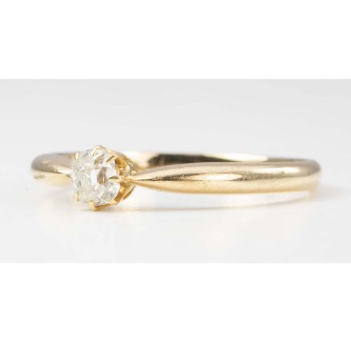 VINTAGE 18CT GOLD 02 CARAT SINGLE STONE OLD CUT DIAMOND ENGAGEMENT RING - ADDITIONAL PHOTO 1