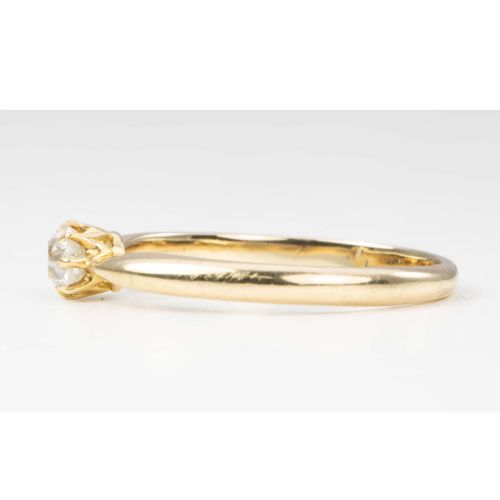 VINTAGE 18CT GOLD 02 CARAT SINGLE STONE OLD CUT DIAMOND ENGAGEMENT RING - ADDITIONAL PHOTO 2