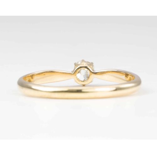 VINTAGE 18CT GOLD 02 CARAT SINGLE STONE OLD CUT DIAMOND ENGAGEMENT RING - ADDITIONAL PHOTO 3