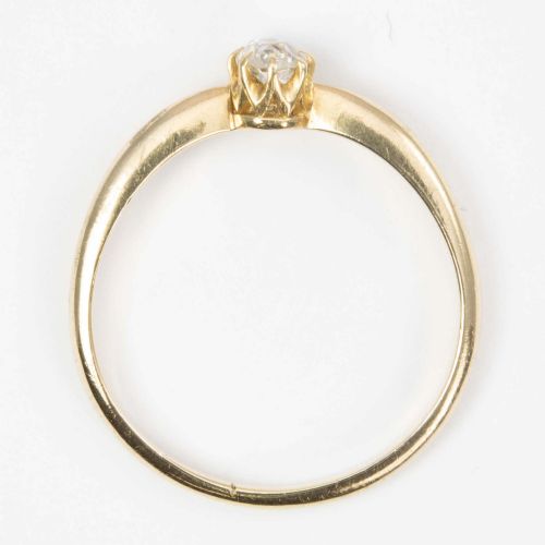 VINTAGE 18CT GOLD 02 CARAT SINGLE STONE OLD CUT DIAMOND ENGAGEMENT RING - ADDITIONAL PHOTO 4