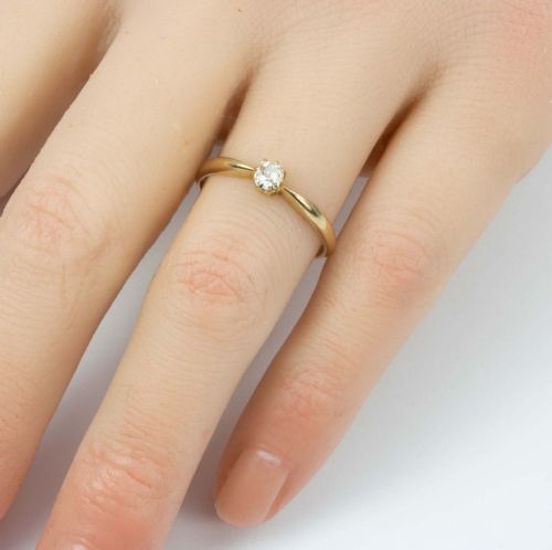 VINTAGE 18CT GOLD 02 CARAT SINGLE STONE OLD CUT DIAMOND ENGAGEMENT RING - ADDITIONAL PHOTO 5