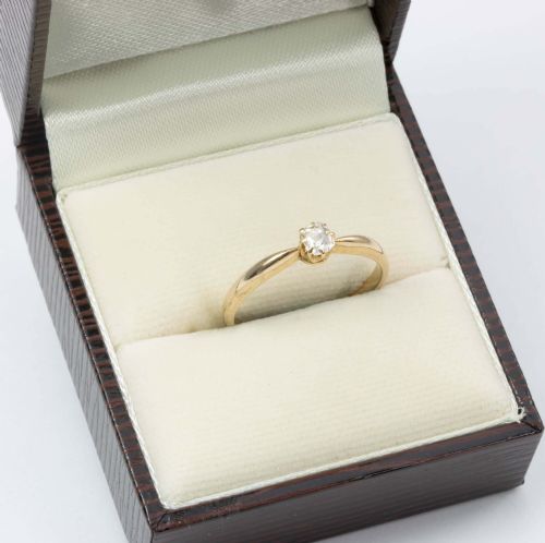 VINTAGE 18CT GOLD 02 CARAT SINGLE STONE OLD CUT DIAMOND ENGAGEMENT RING - ADDITIONAL PHOTO 6