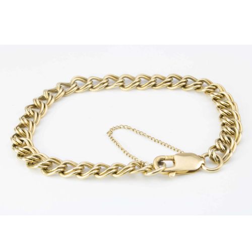 VINTAGE 9CT GOLD DOUBLE LINK CURB BRACELET - ADDITIONAL PHOTO 2