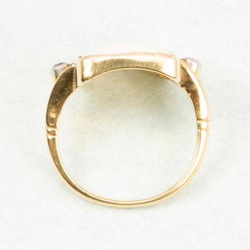 ANTIQUE 18CT GOLD OPAL DIAMOND PANEL RING - ADDITIONAL PHOTO 5