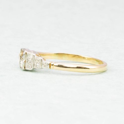 ART DECO 18CT GOLD DIAMOND ENGAGEMENT RING - ADDITIONAL PHOTO 2