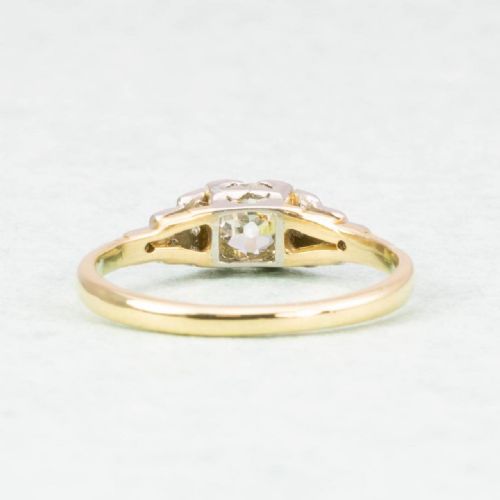 ART DECO 18CT GOLD DIAMOND ENGAGEMENT RING - ADDITIONAL PHOTO 3