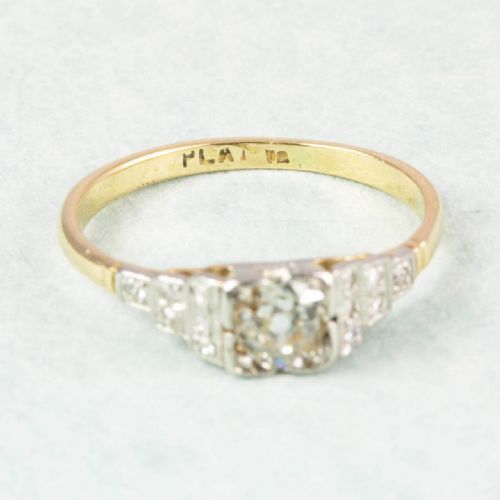 ART DECO 18CT GOLD DIAMOND ENGAGEMENT RING - ADDITIONAL PHOTO 5