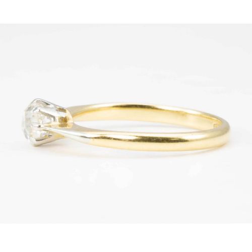 ANTIQUE 18CT GOLD SOLITAIRE DIAMOND ENGAGEMENT RING - ADDITIONAL PHOTO 2