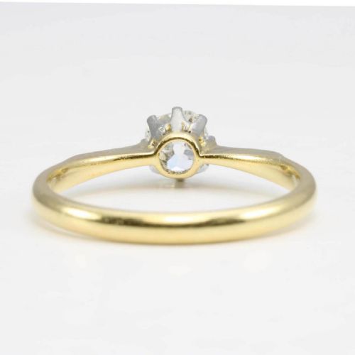 ANTIQUE 18CT GOLD SOLITAIRE DIAMOND ENGAGEMENT RING - ADDITIONAL PHOTO 3