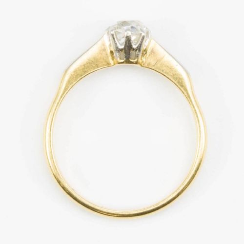 ANTIQUE 18CT GOLD SOLITAIRE DIAMOND ENGAGEMENT RING - ADDITIONAL PHOTO 5