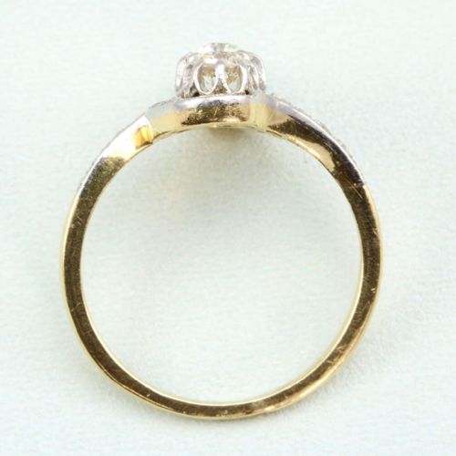 ART NOUVEAU 18CT GOLD DIAMOND COCKTAIL RING - ADDITIONAL PHOTO 2