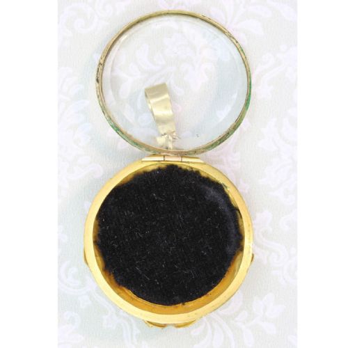 VICTORIAN 15CT GOLD ENAMEL LOCKET PENDANT - ADDITIONAL PHOTO 4