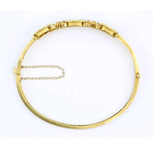 VICTORIAN ETRUSCAN 15CT GOLD HINGED BANGLE - ADDITIONAL PHOTO 6