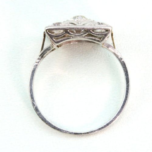 ART DECO PLATINUM DIAMOND SQUARE PANEL RING - ADDITIONAL PHOTO 3