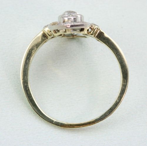 ANTIQUE FRENCH 18CT PLATINUM 3 STONE DIAMOND RING - ADDITIONAL PHOTO 3