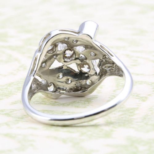 ART NOUVEAU 14CT GOLD DIAMOND CLUSTER RING - ADDITIONAL PHOTO 5
