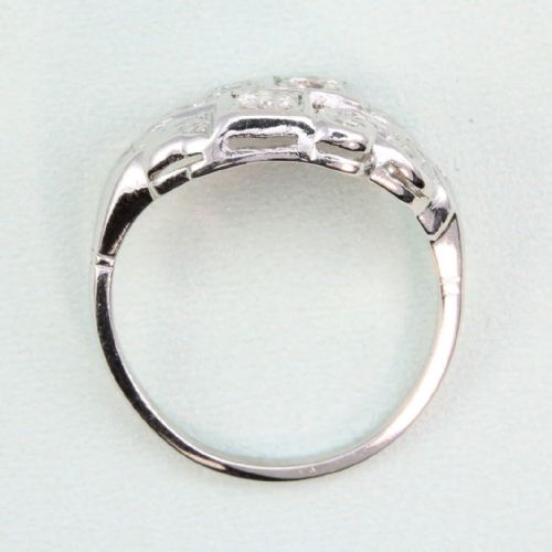 ART DECO PLATINUM DIAMOND CLUSTER RING - ADDITIONAL PHOTO 3