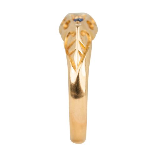 EDWARDIAN 18CT GOLD SAPPHIRE DIAMOND RING - ADDITIONAL PHOTO 1