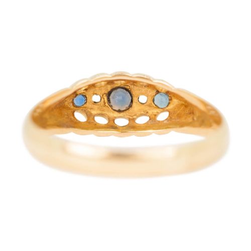 EDWARDIAN 18CT GOLD SAPPHIRE DIAMOND RING - ADDITIONAL PHOTO 5