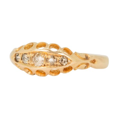 EDWARDIAN 18CT GOLD 5 STONE DIAMOND RING - ADDITIONAL PHOTO 1