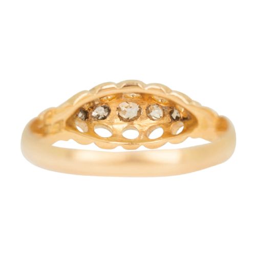 EDWARDIAN 18CT GOLD 5 STONE DIAMOND RING - ADDITIONAL PHOTO 2