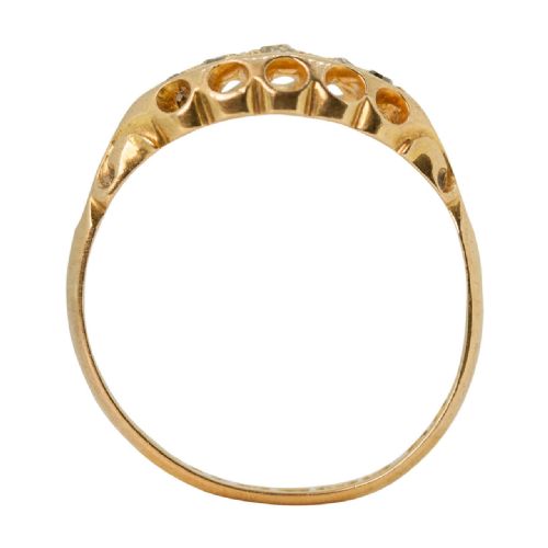 EDWARDIAN 18CT GOLD 5 STONE DIAMOND RING - ADDITIONAL PHOTO 3
