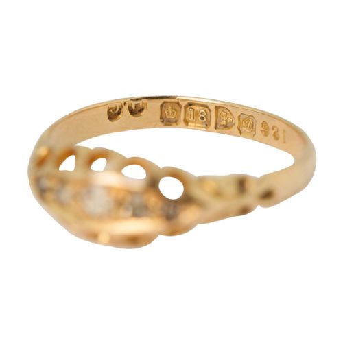 EDWARDIAN 18CT GOLD 5 STONE DIAMOND RING - ADDITIONAL PHOTO 5