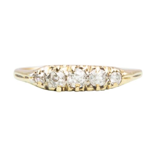 antique 18ct gold 5 stone 050 carat diamond ring - CATEGORY: ANTIQUE JEWELLERY - DATED 1910