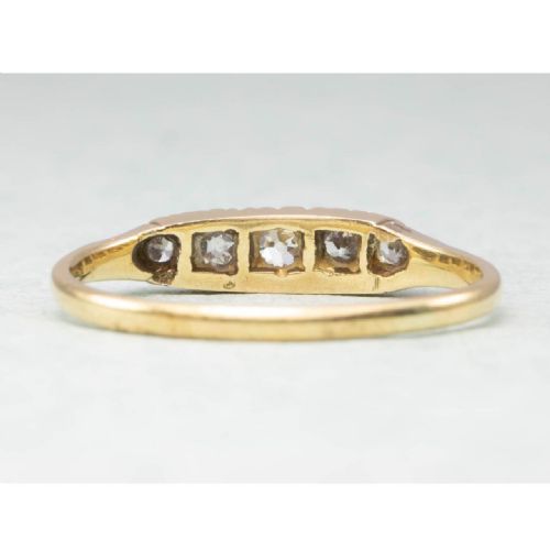 ANTIQUE 18CT GOLD 5 STONE 050 CARAT DIAMOND RING - ADDITIONAL PHOTO 3