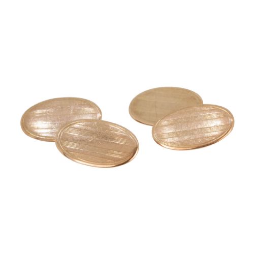 VINTAGE 9CT ROSE GOLD OVAL CHAIN LINK CUFFLINKS - ADDITIONAL PHOTO 3