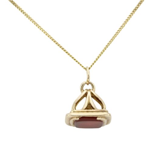 VICTORIAN 9CT GOLD CARNELIAN FOB - ADDITIONAL PHOTO 1