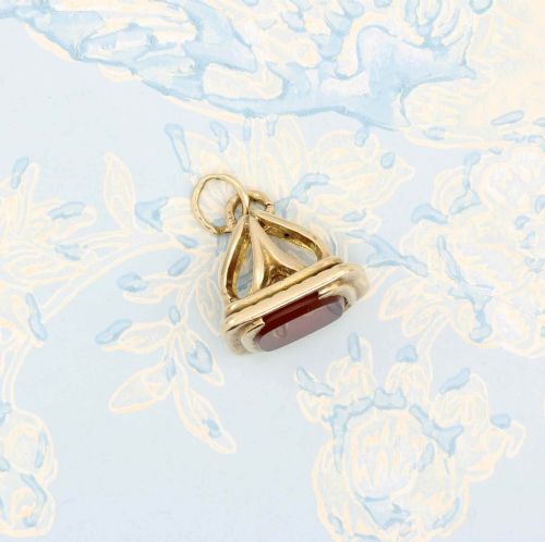 VICTORIAN 9CT GOLD CARNELIAN FOB - ADDITIONAL PHOTO 2
