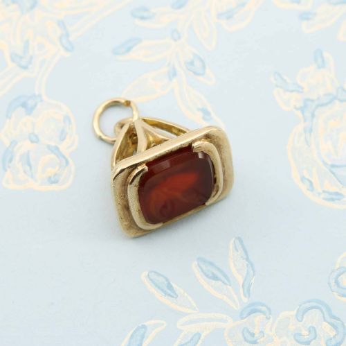 VICTORIAN 9CT GOLD CARNELIAN FOB - ADDITIONAL PHOTO 5