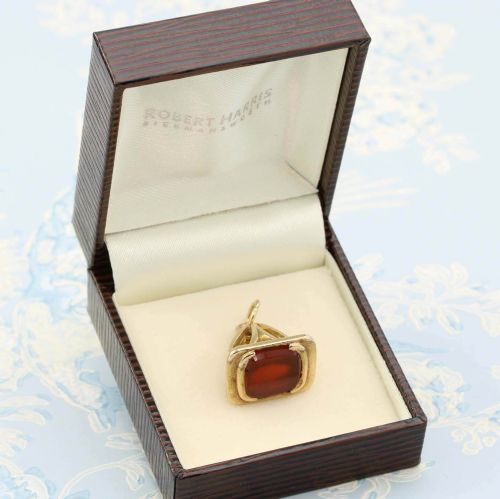 VICTORIAN 9CT GOLD CARNELIAN FOB - ADDITIONAL PHOTO 7