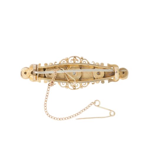 VINTAGE 1920S 15CT GOLD DIAMOND BROOCH - ADDITIONAL PHOTO 4