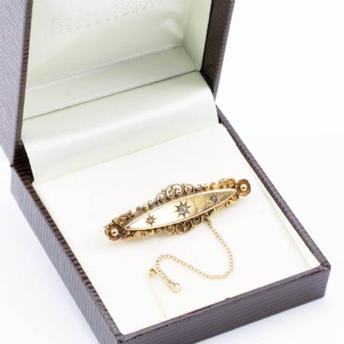 VINTAGE 1920S 15CT GOLD DIAMOND BROOCH - ADDITIONAL PHOTO 6