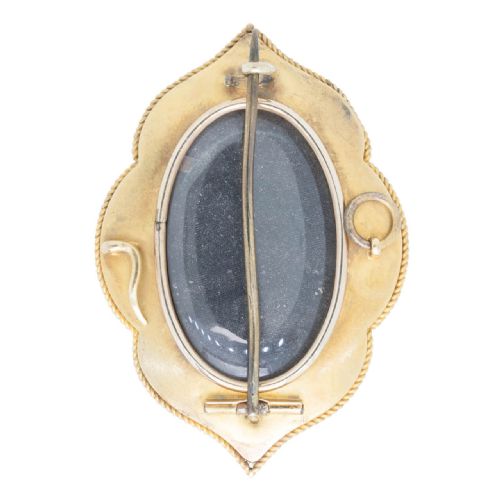 VICTORIAN 9CT GOLD PEARL ENAMEL MOURNING BROOCH - ADDITIONAL PHOTO 3