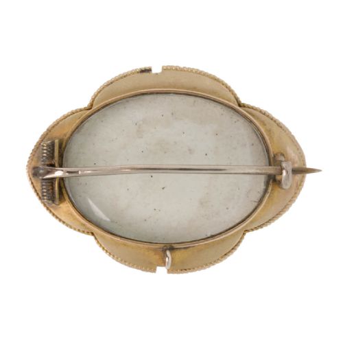 VICTORIAN PEARL ENAMEL 9CT GOLD MOURNING BROOCH - ADDITIONAL PHOTO 3