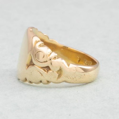 ANTIQUE 18CT GOLD SHIELD FACE HEAVY SIGNET RING - ADDITIONAL PHOTO 1