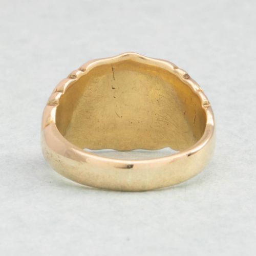 ANTIQUE 18CT GOLD SHIELD FACE HEAVY SIGNET RING - ADDITIONAL PHOTO 3