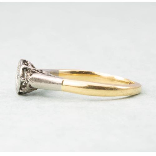 VINTAGE 18CT GOLD 040 CARAT SOLITAIRE DIAMOND ENGAGEMENT RING SMALL SIZE - ADDITIONAL PHOTO 2