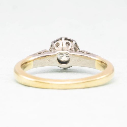 VINTAGE 18CT GOLD 040 CARAT SOLITAIRE DIAMOND ENGAGEMENT RING SMALL SIZE - ADDITIONAL PHOTO 3