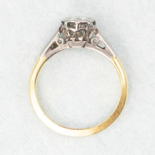 VINTAGE 18CT GOLD 040 CARAT SOLITAIRE DIAMOND ENGAGEMENT RING SMALL SIZE - ADDITIONAL PHOTO 4