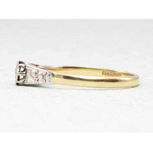 VINTAGE 18CT GOLD SOLITAIRE DIAMOND ENGAGEMENT RING - ADDITIONAL PHOTO 2