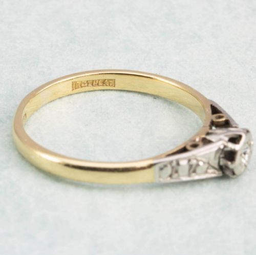 VINTAGE 18CT GOLD SOLITAIRE DIAMOND ENGAGEMENT RING - ADDITIONAL PHOTO 5